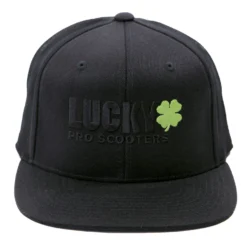 Lucky Flatbill Hat Black Logo